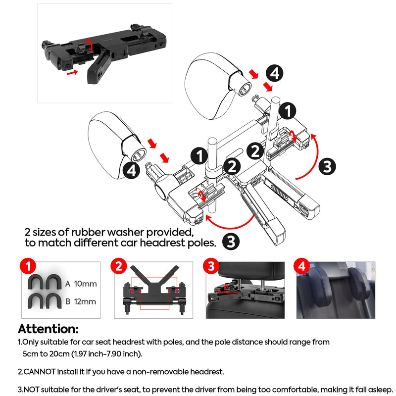 Almofada de Pescoço para Carro com Suporte para Celular