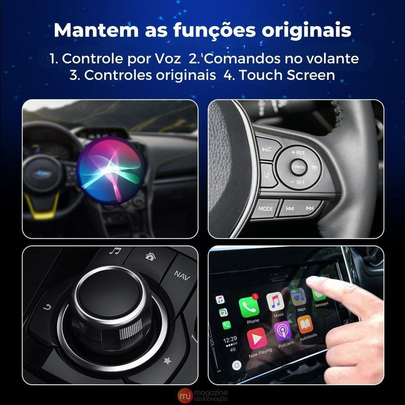 Adaptador Multimidia Wireless Bluetooth Android Auto/Apple CarPlay - CARSINC MASTER®