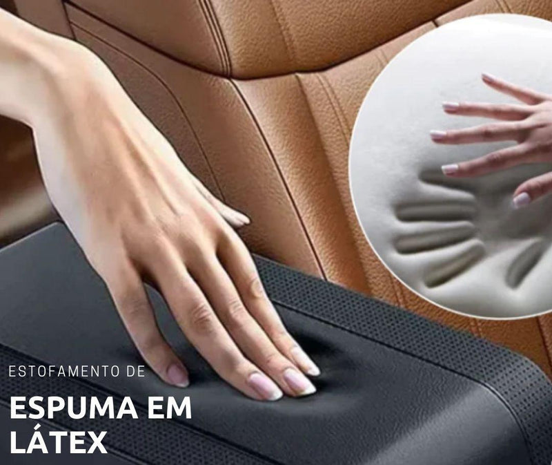 Apoio De Braço Universal Em Couro Com Porta Objetos Automotivo - CONFORT CAR®