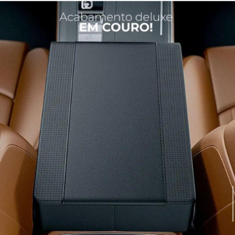 Apoio De Braço Universal Em Couro Com Porta Objetos Automotivo - CONFORT CAR®