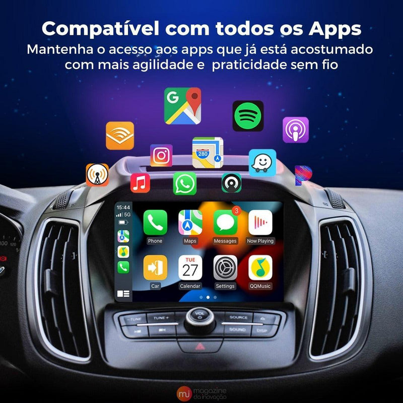 Adaptador Multimidia Wireless Bluetooth Android Auto/Apple CarPlay - CARSINC MASTER®